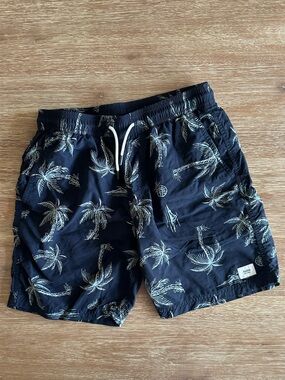 Katin Boys’ Navy Palm-Print Swim Trunks
